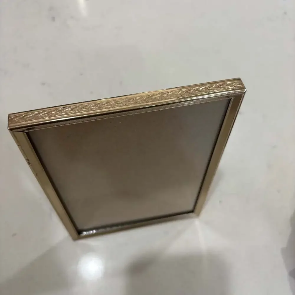 Vintage Gold Tone Metal Picture Frame 5x7 Tabletop or Wall Mount